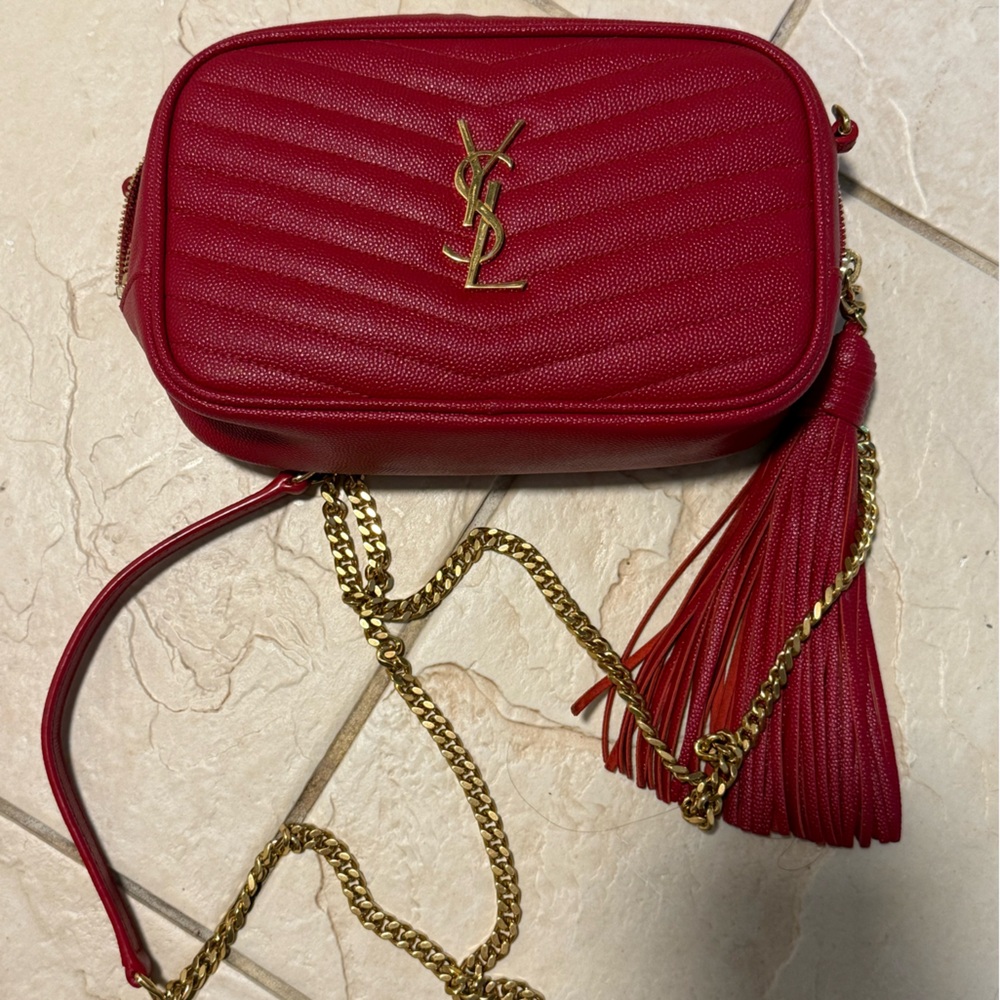 Yves Saint Laurent Scarlet Quilted Crossbody Bag